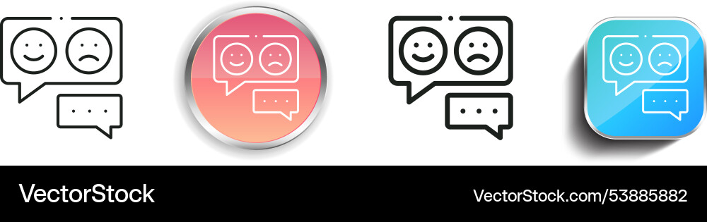 Emoji icon thin linear regular and button style Emoji icon thin linear regular and button style vector image