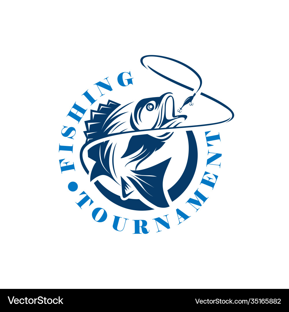 Fishing Tournament Emblem Vector Image
