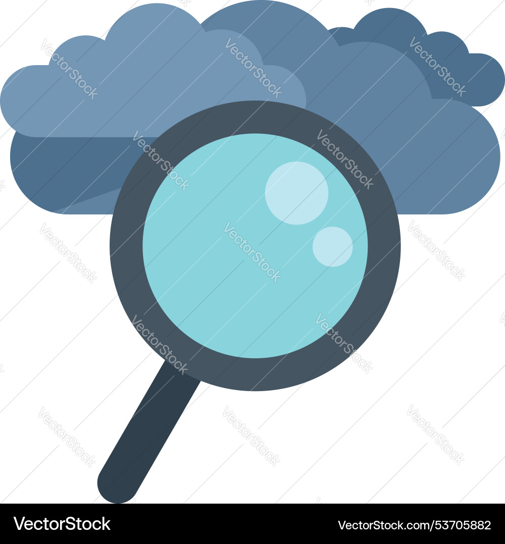 Magnifying glass exploring cloud computing Magnifying glass exploring cloud computing vector image