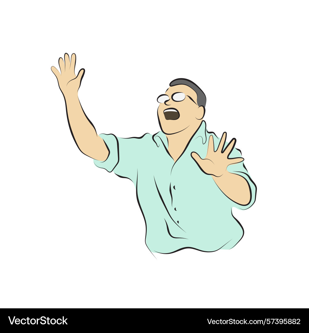 Man with eyeglasses showing stop gesture Man with eyeglasses showing stop gesture vector image
