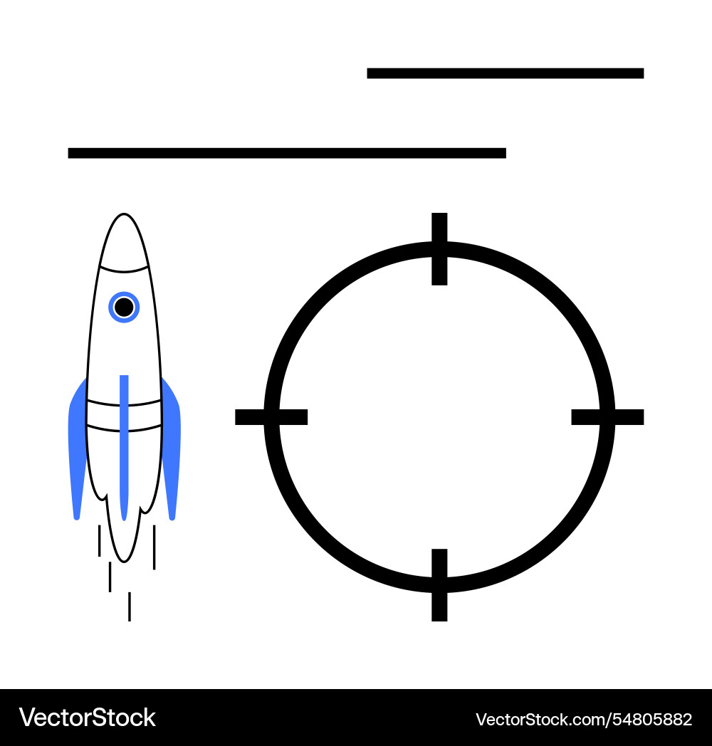 Rocket launch taking off with speed lines Vector Image