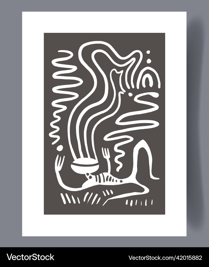 Scandinavian Minimalist Print Vector Image