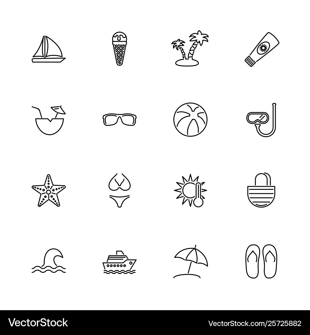 Sea travel - flat icons vector image