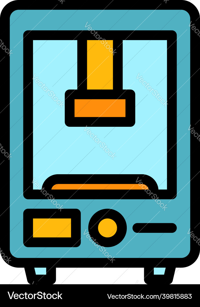 Automation press machine icon color outline Automation press machine icon color outline vector image
