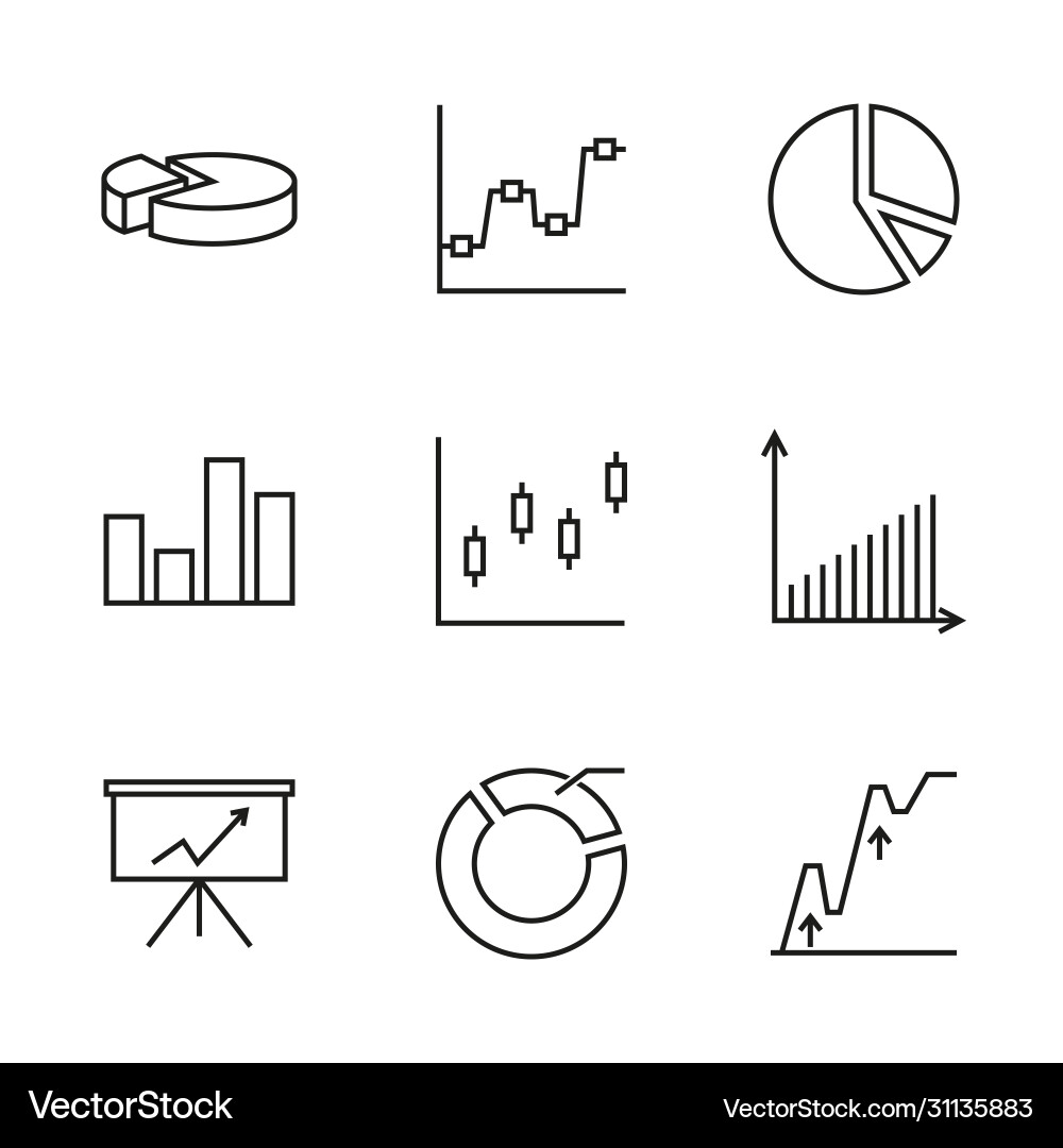 Chart & Graph Icons vector image
