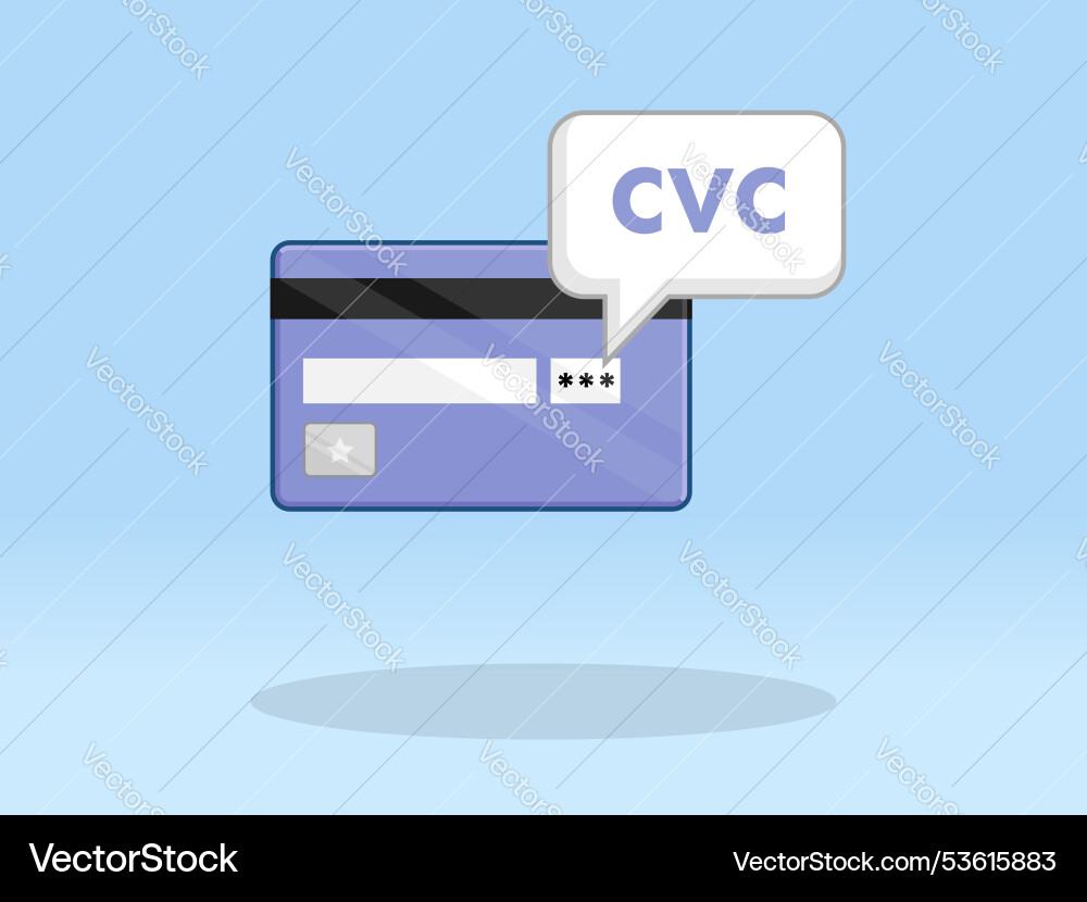 Credit card verification code cvc number vector image