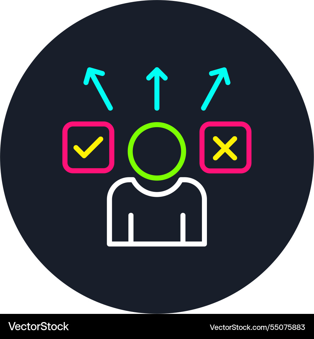 Decide line multi color icon Vector Image