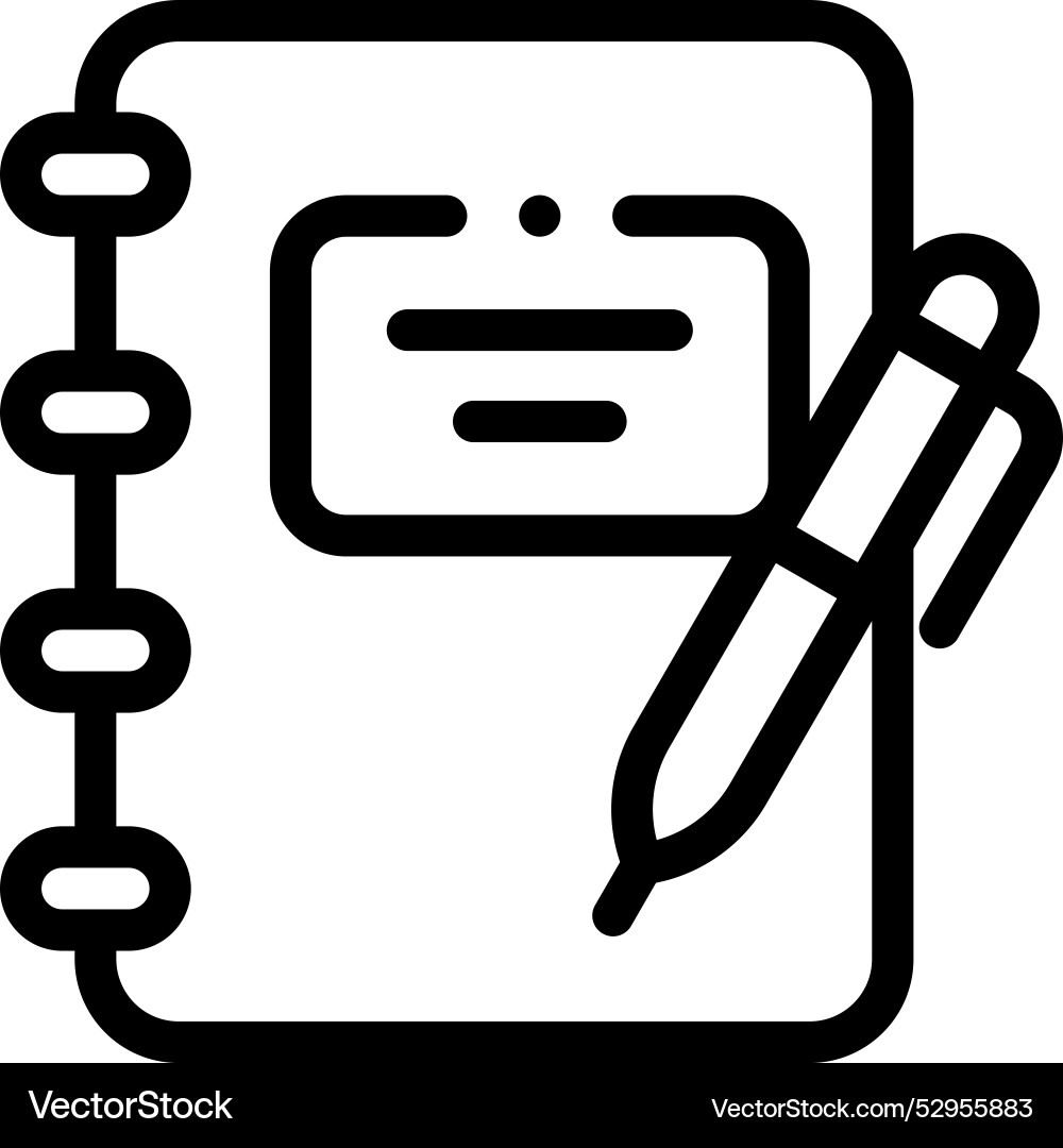 Diary icon thin linear style design isolated Diary icon thin linear style design isolated vector image