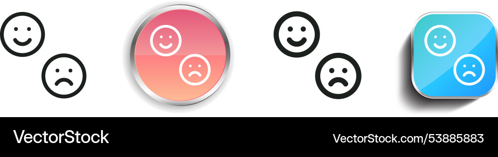 Emoji icon thin linear regular and button style Emoji icon thin linear regular and button style vector image