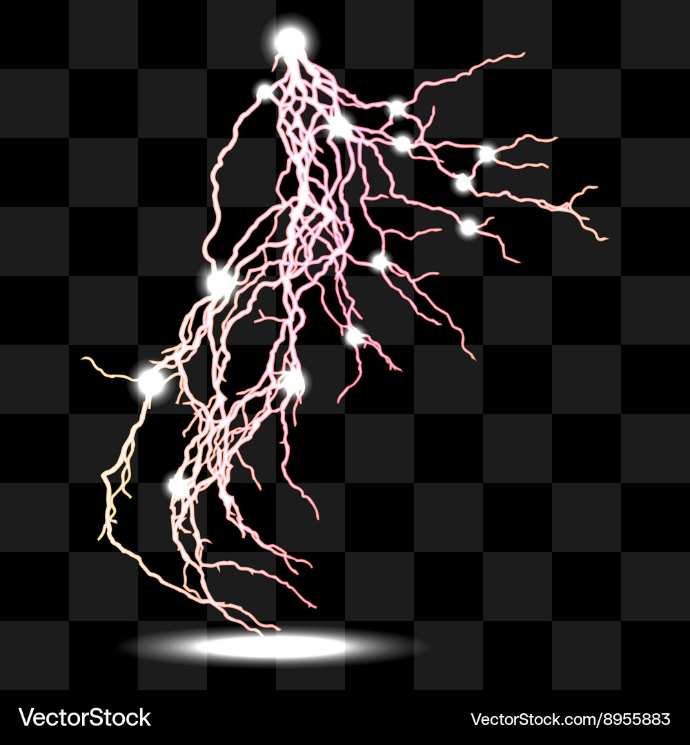 Isolated realistic lightnings with transparency Vector Image