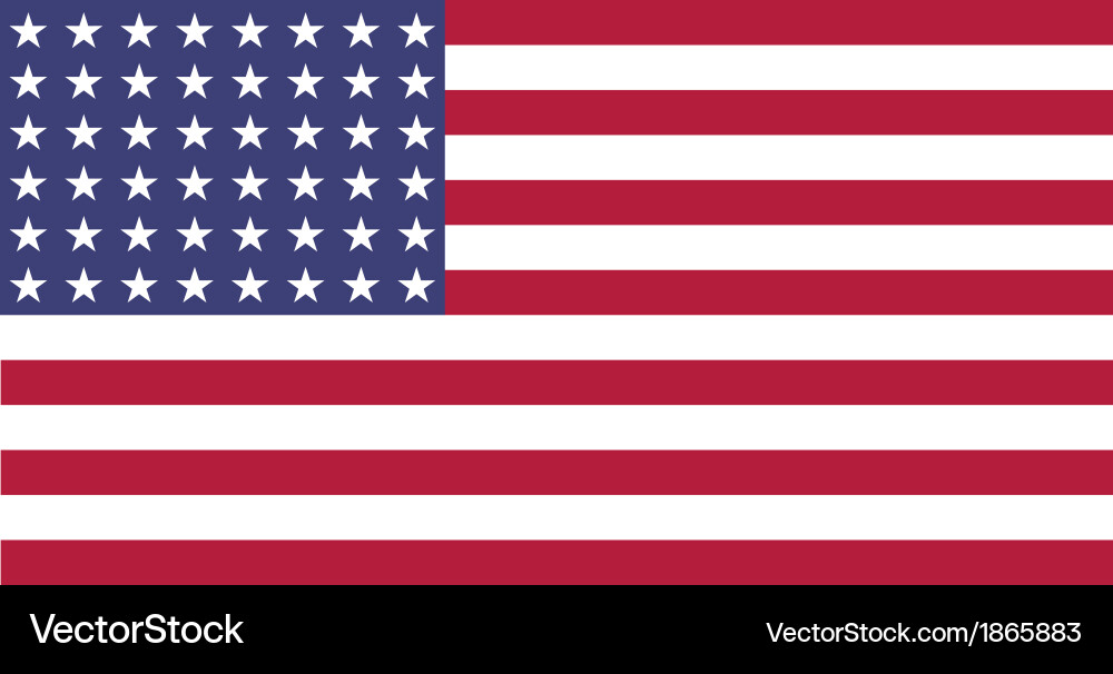 Sterne Auf Der Us Flagge Us Flagge wwii 48 Sterne flach Lizenzfreies Vektorbild