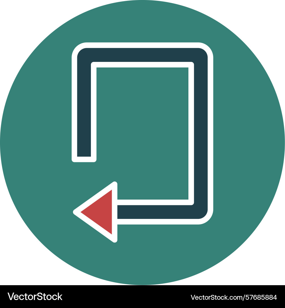 Arrow loop left glyph multi color icon Vector Image