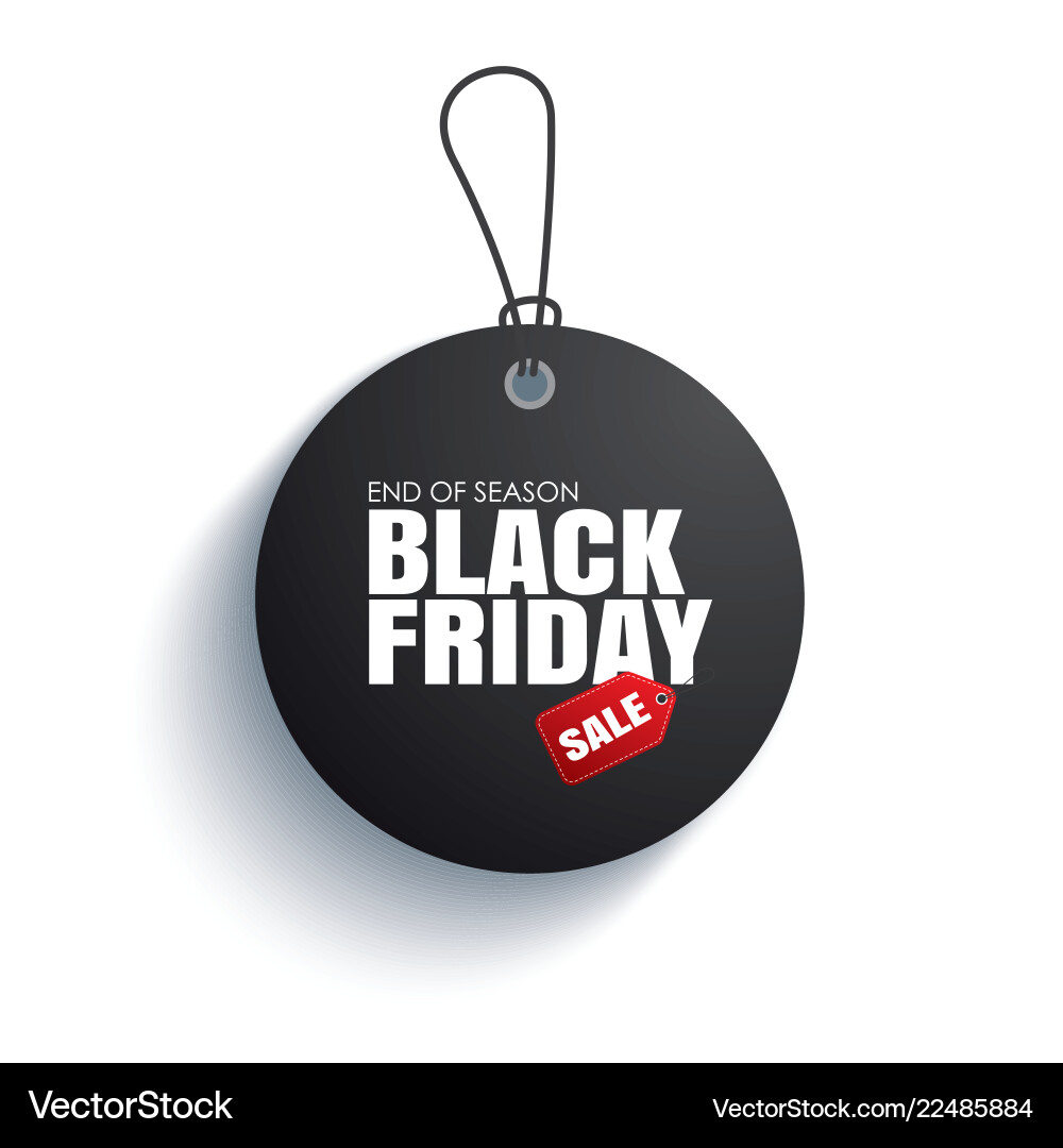 Black friday sale tag circle banner on the rope Black friday sale tag circle banner on the rope vector image