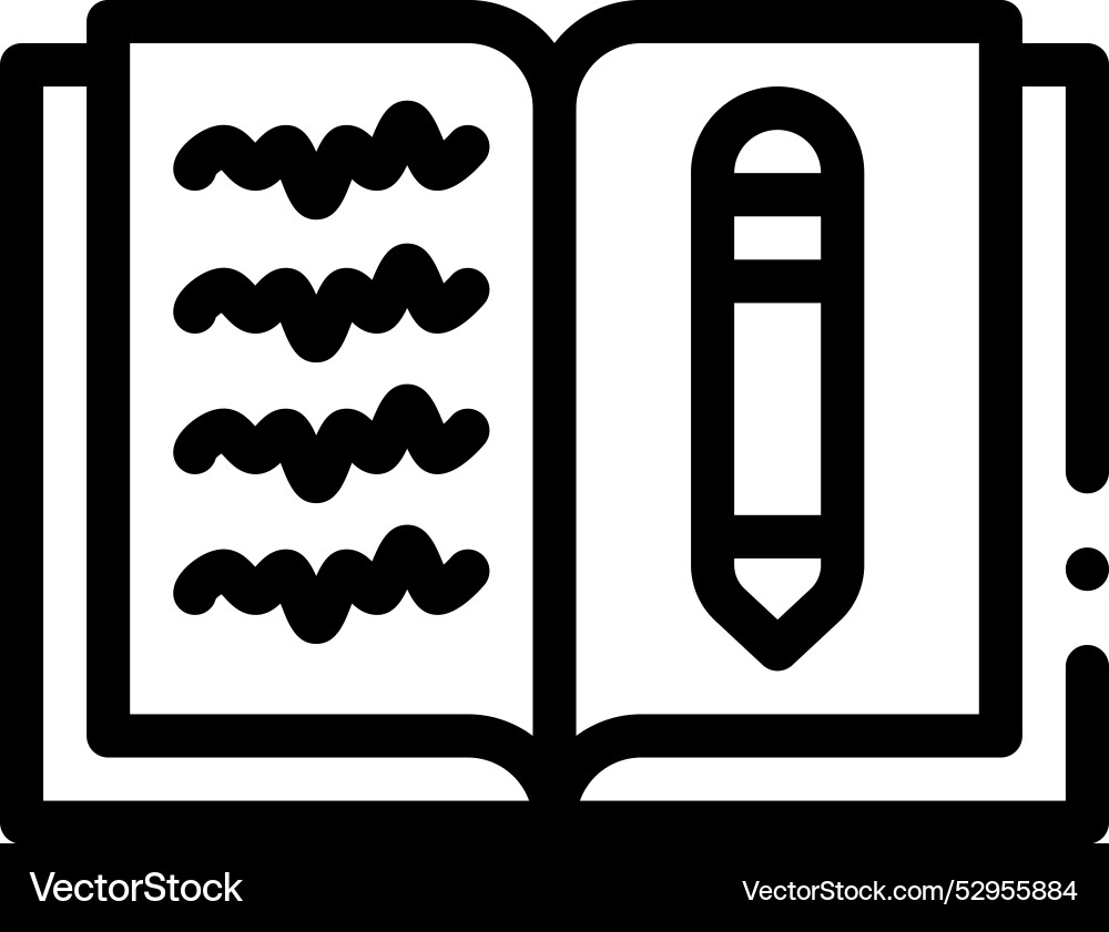 Diary icon thin linear style design isolated Diary icon thin linear style design isolated vector image