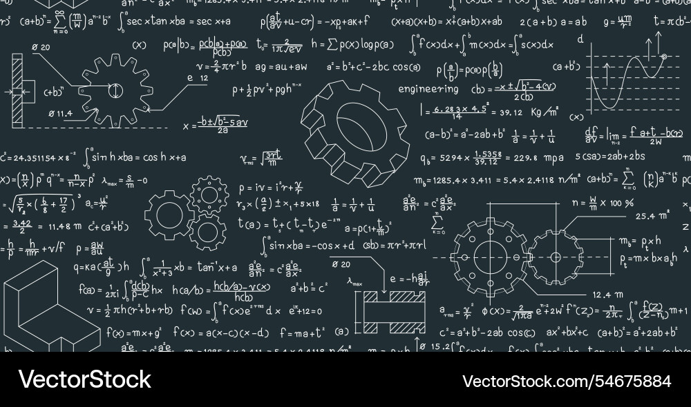 Engineering calculation formulas Engineering calculation formulas vector image