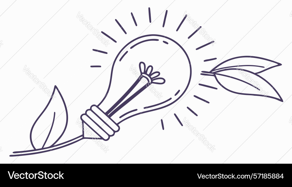 Lightbulb with abstract foliage design vector image