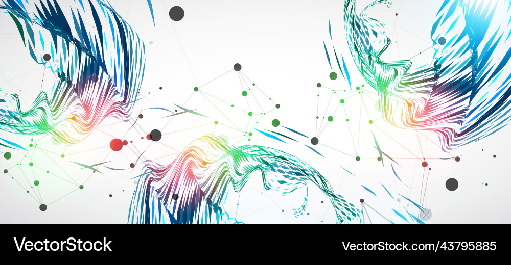 Abstract particle vortex with plexus effect vector image