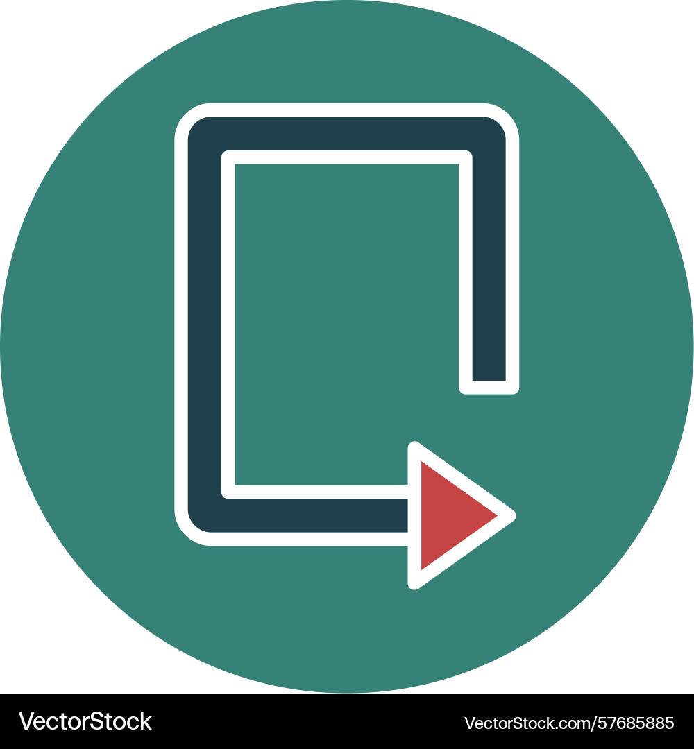 Arrow loop right glyph multi color icon Vector Image