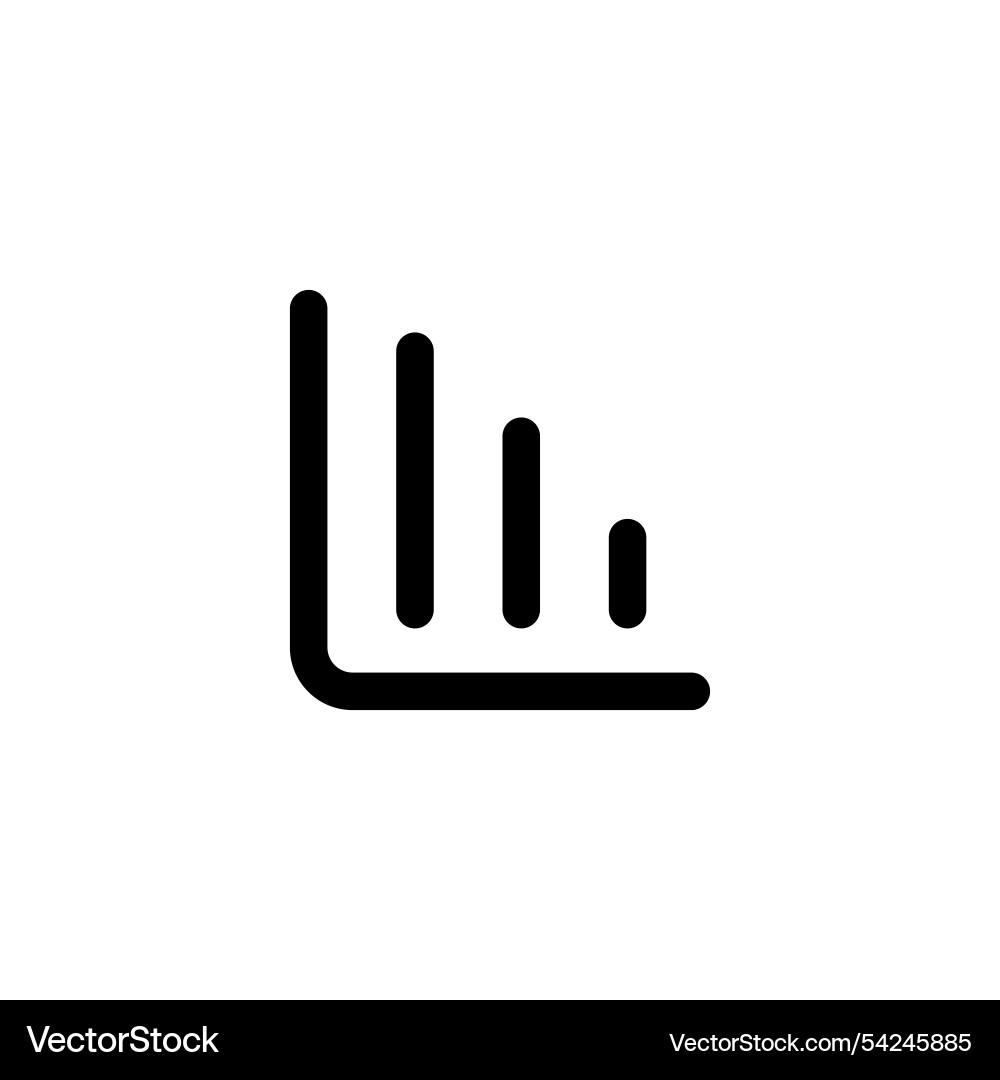 Chart column decreasing Chart column decreasing Vector Image