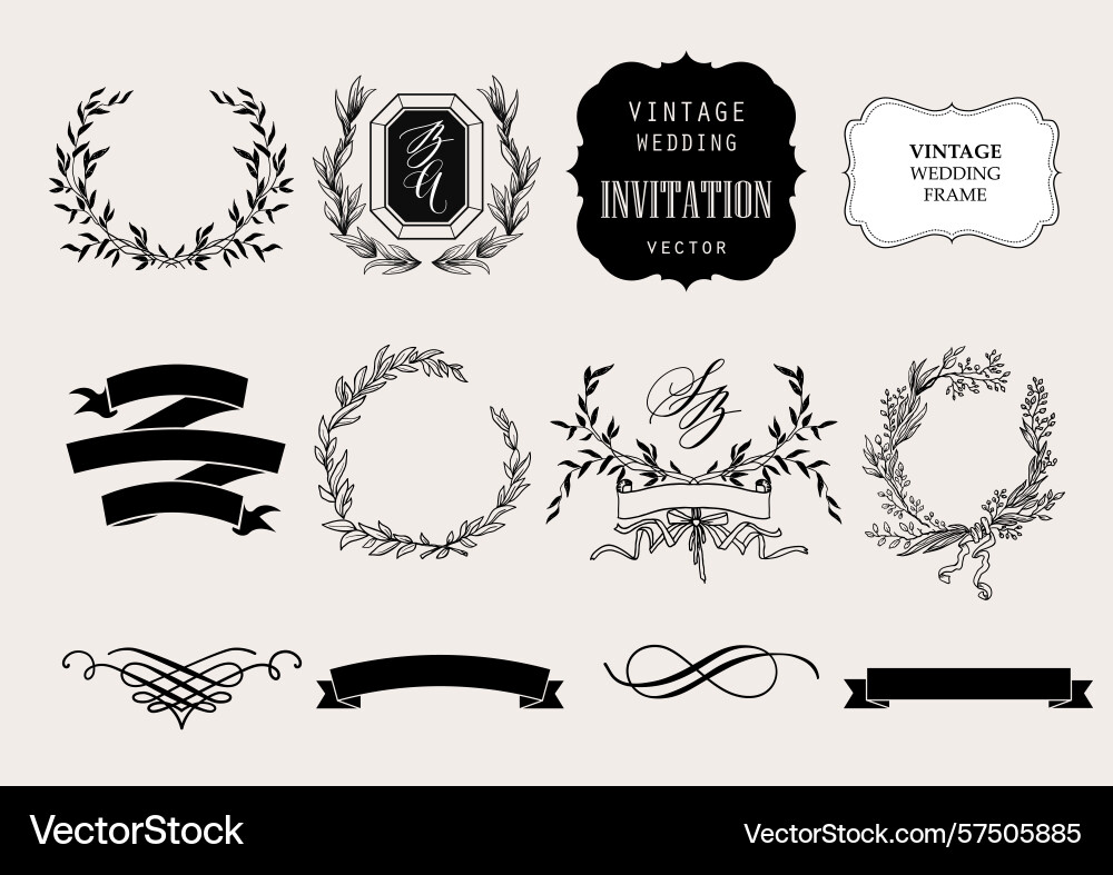 Classy design elements set Classy design elements set vector image