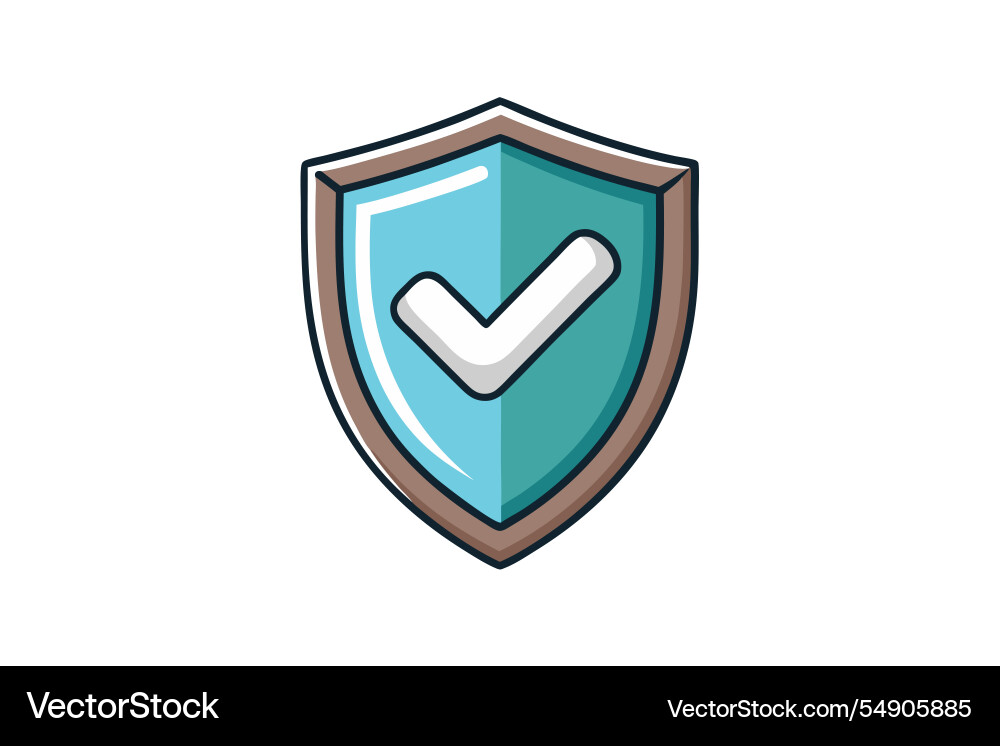 Clean and modern shield icon with checkmark ideal Clean and modern shield icon with checkmark ideal Vector Image