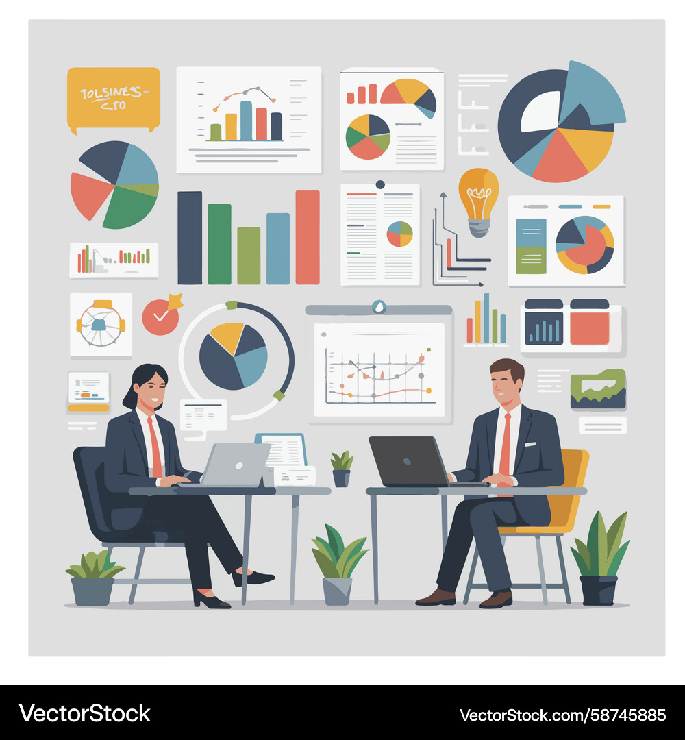 Data Analysis Workspace Vector Image
