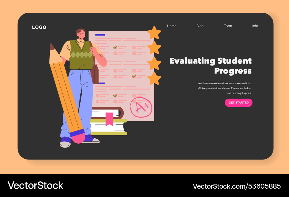 Evaluating student progress utilizing innovative Evaluating student progress utilizing innovative Vector Image