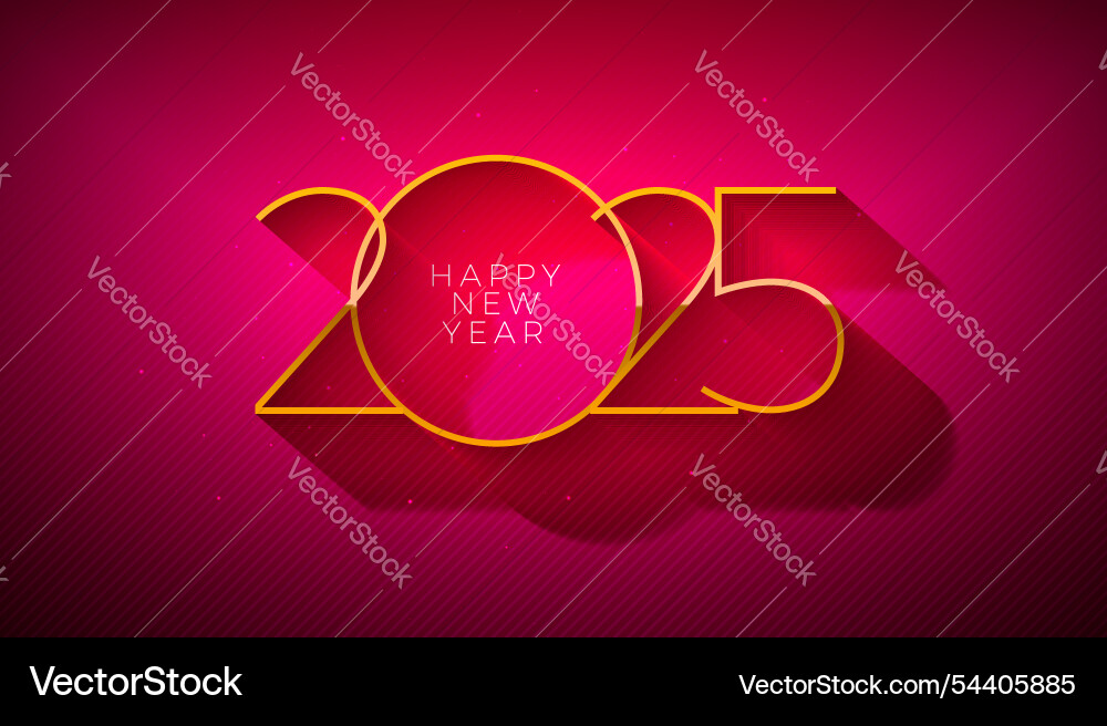 Happy new year 2025 banner with gold Happy new year 2025 banner with gold vector image