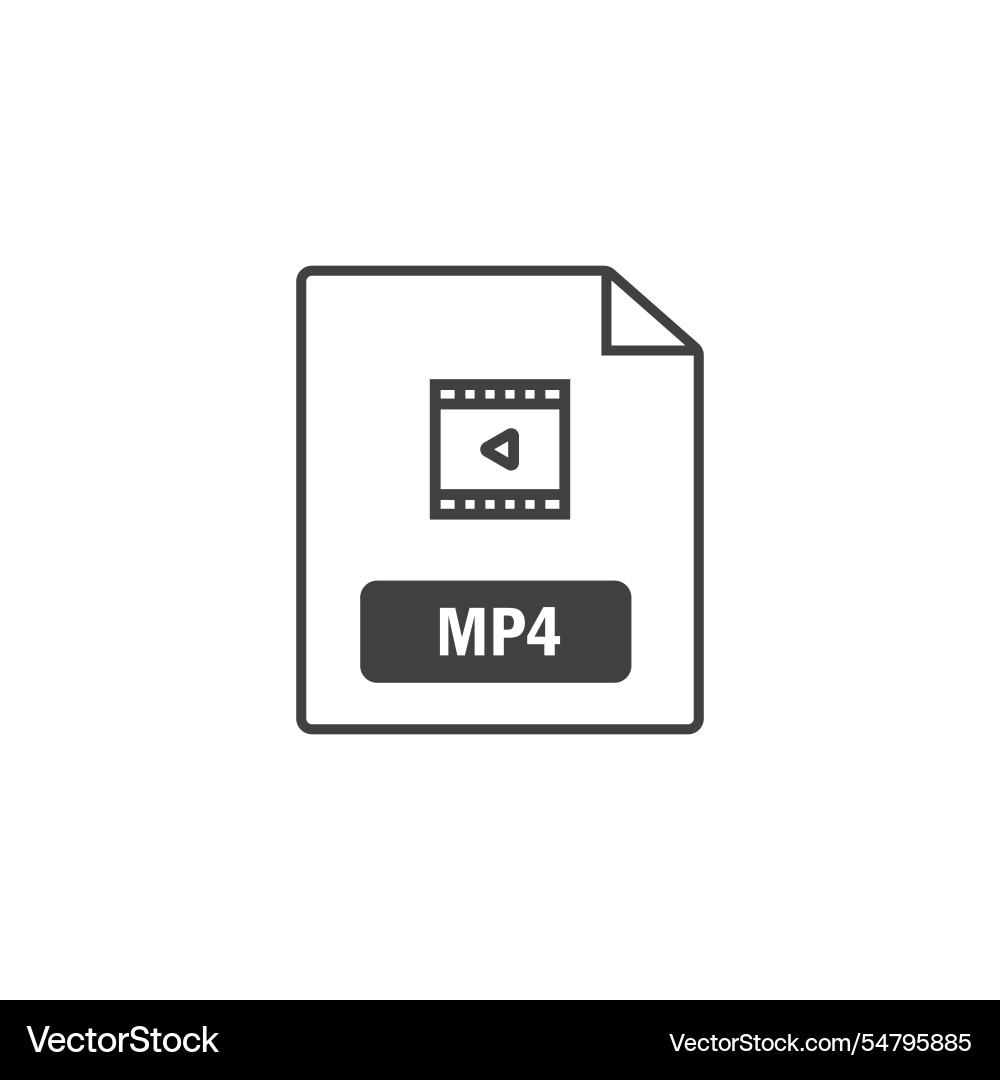 Mp4 file format icon element design vector image