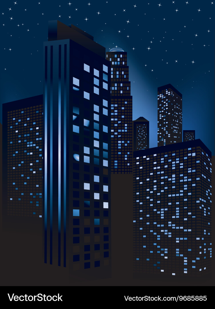 Night cityscape background Royalty Free Vector Image