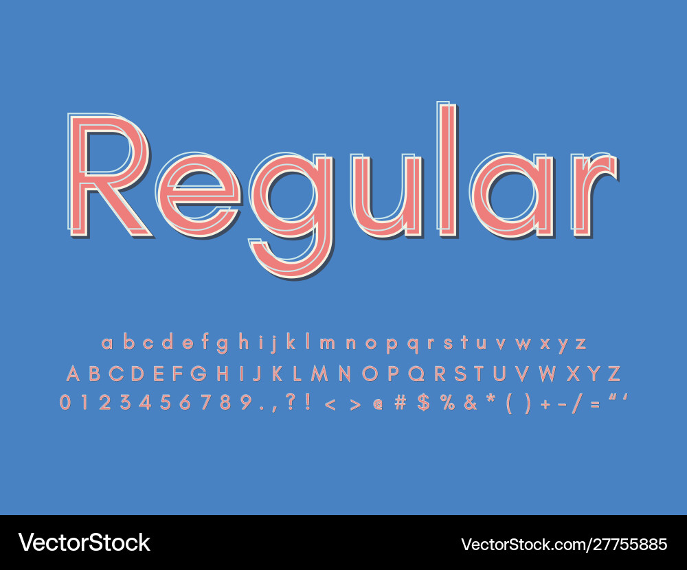 Retro font and alphabet stock Retro font and alphabet stock vector image