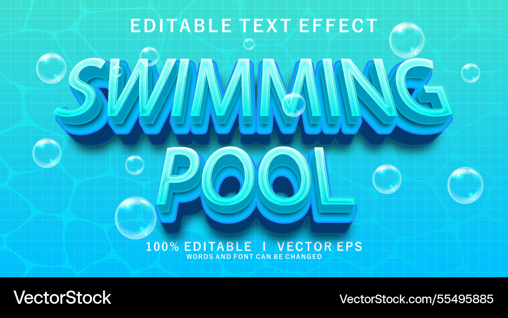 Swimmig pool text effect with modern style design Swimmig pool text effect with modern style design vector image
