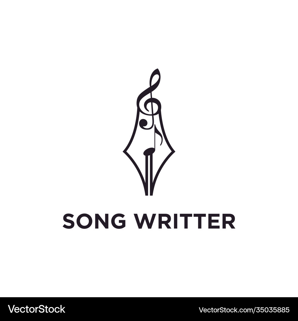 Write a song pencil nib with music note symbol Write a song pencil nib with music note symbol vector image