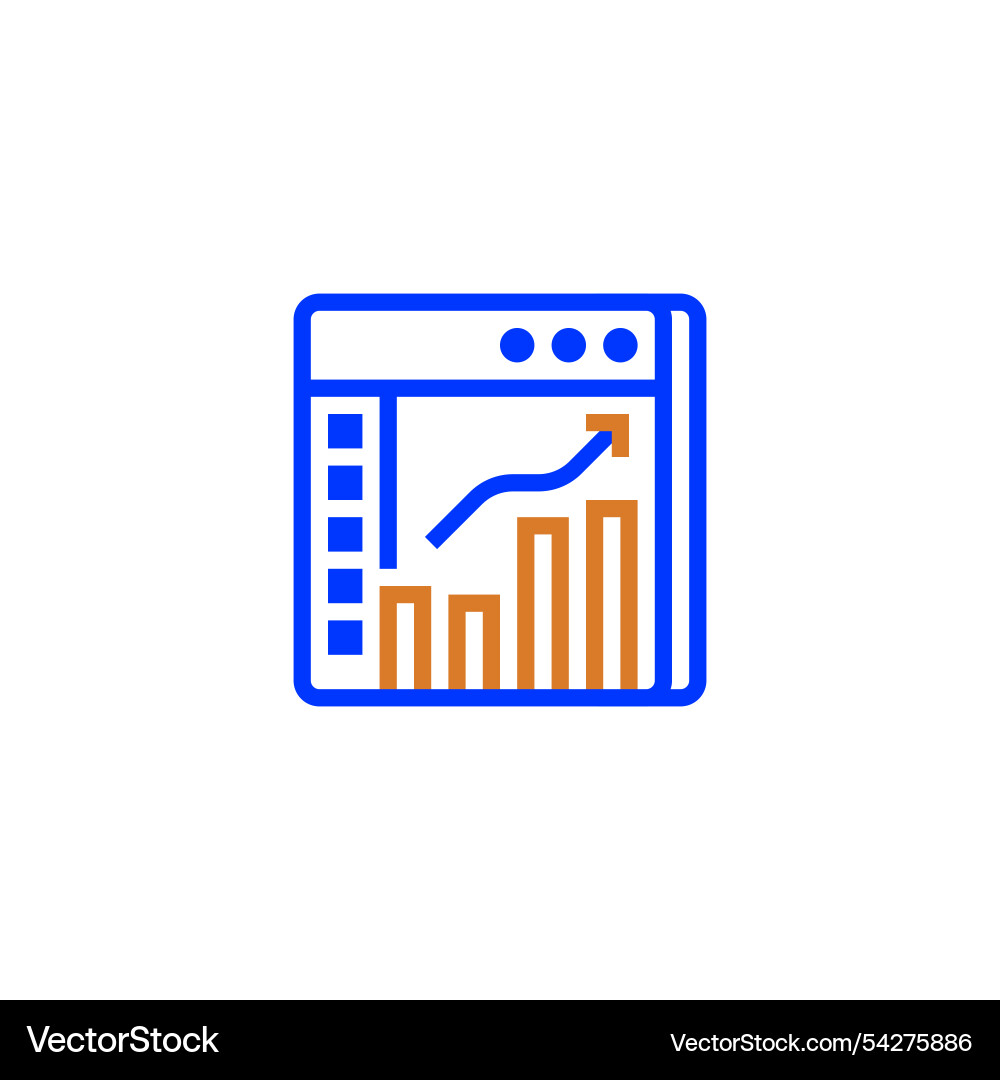 Analytics dashboard line icon linear style sign Analytics dashboard line icon linear style sign vector image