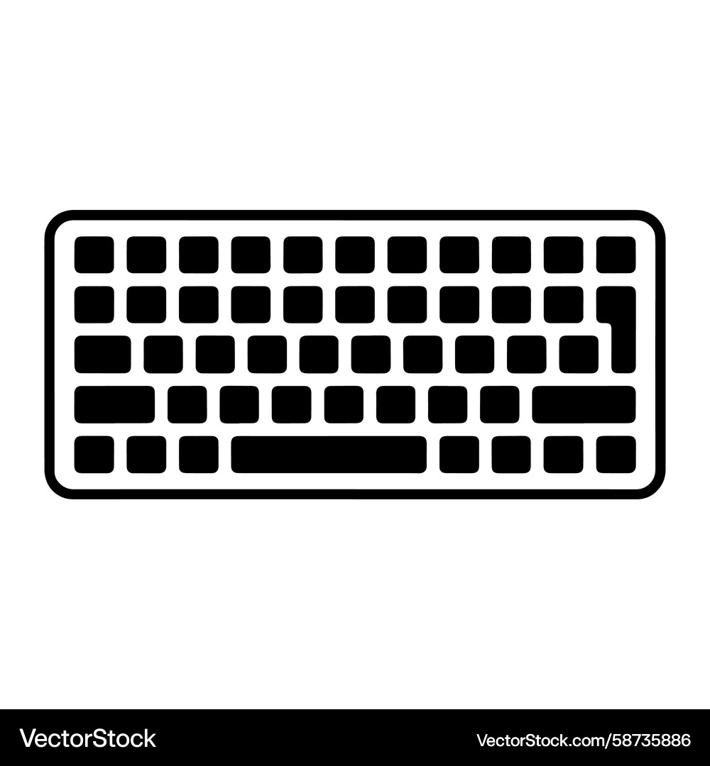 Black Computer Keyboard Icon Vector Image
