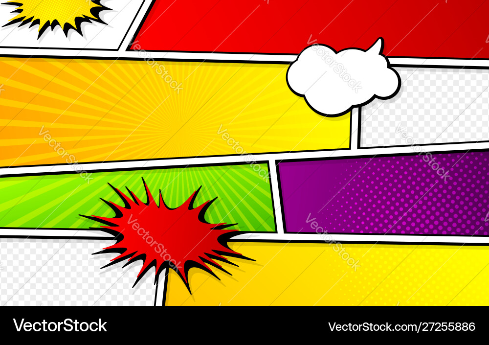 Comics book page pop art style Comics book page pop art style vector image