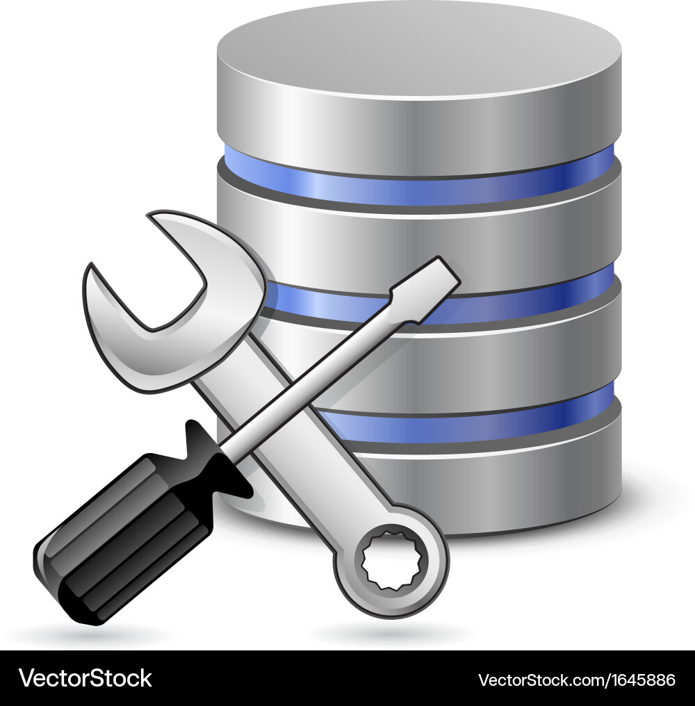 Database Tools and Security Icon Set Vector Image