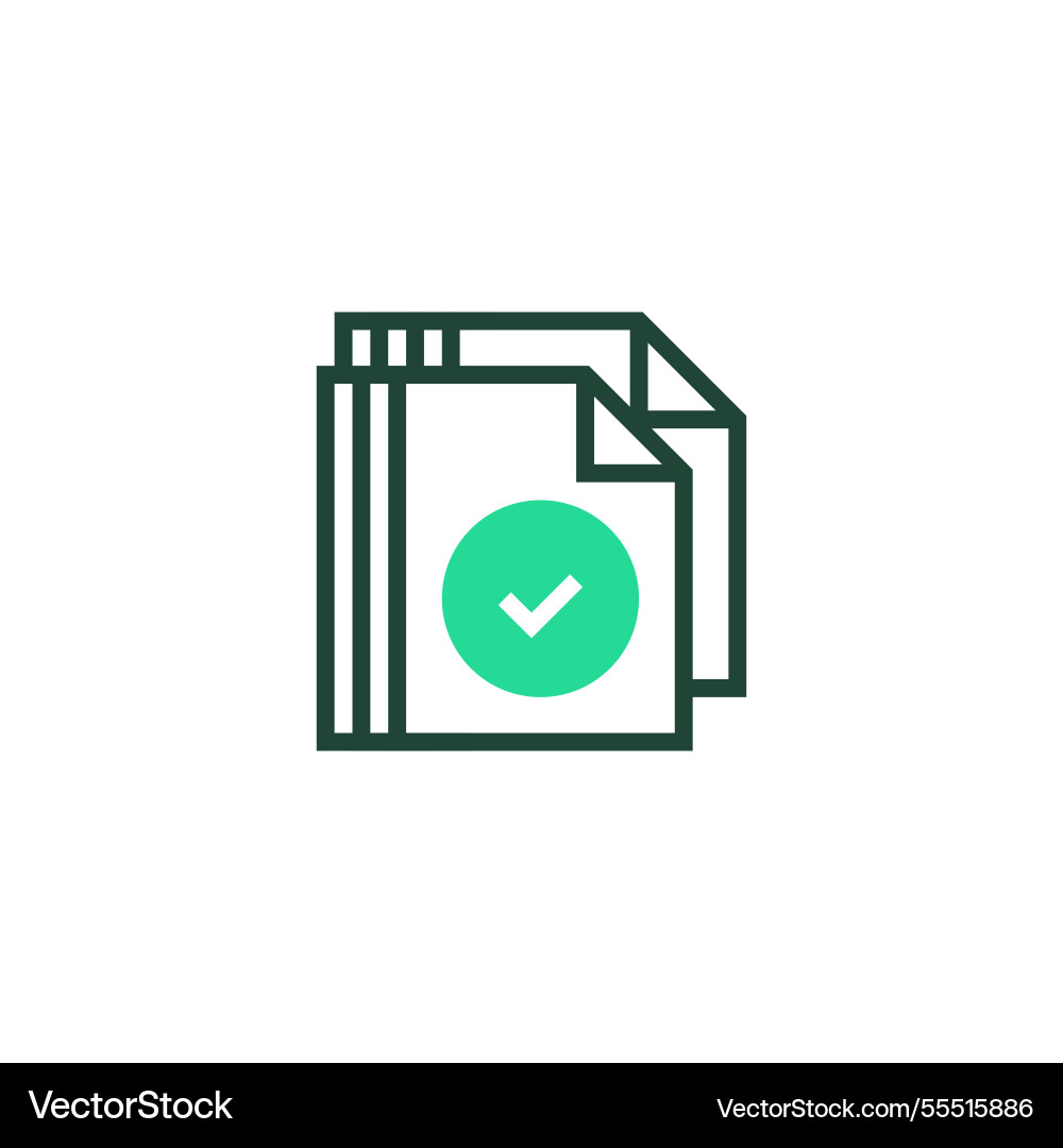 Document with check mark icon linear style sign Document with check mark icon linear style sign vector image