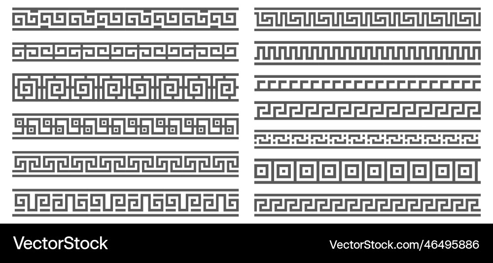 Greek key borders with meander ornament seamless Greek key borders with meander ornament seamless vector image