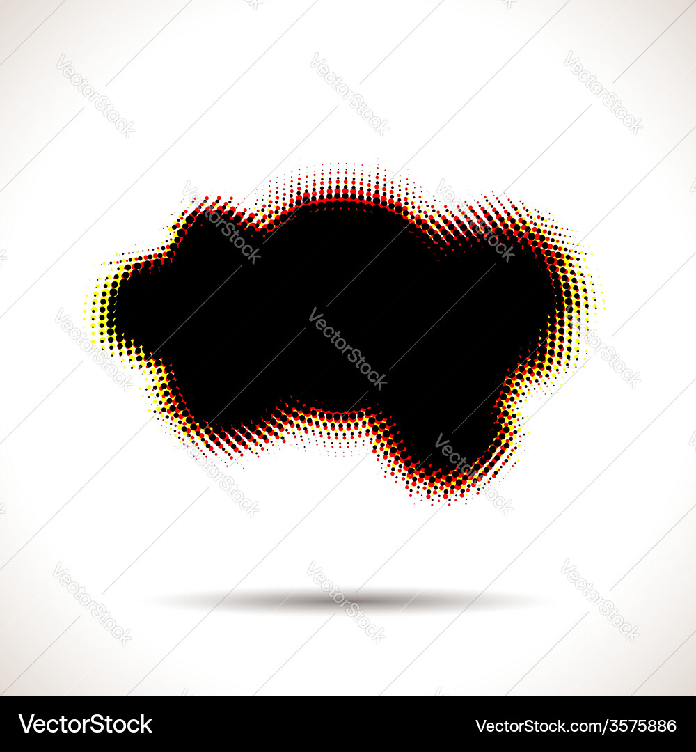 Halftone cloud shape with color aberrations Vector Image