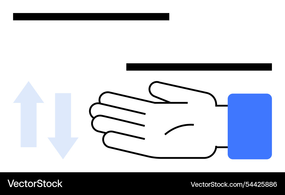 Hand gesturing measurements with parallel lines Vector Image