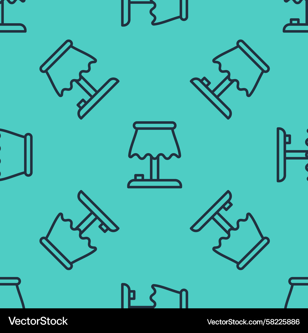 Isolated Table Lamp Icon - Seamless Pattern Vector Image
