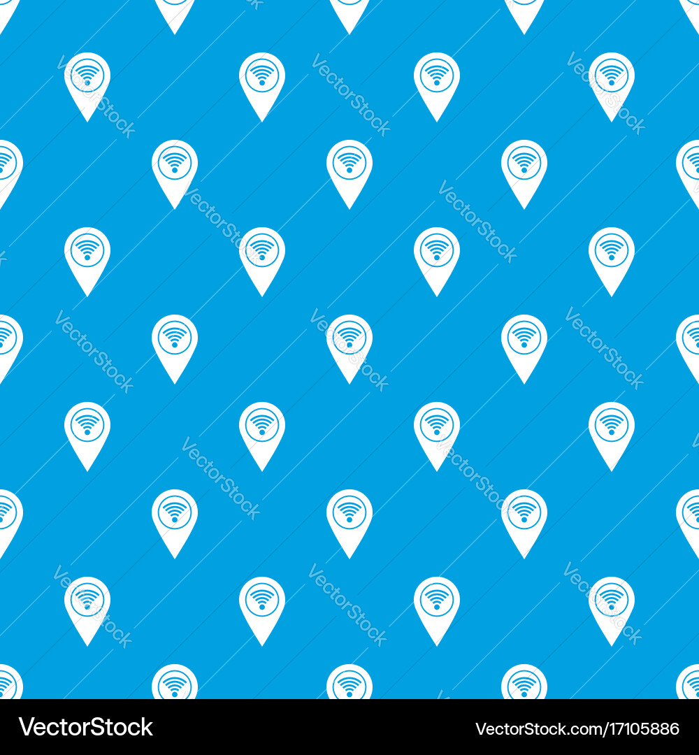 Map pin pointer with wi fi symbol pattern seamless vector image