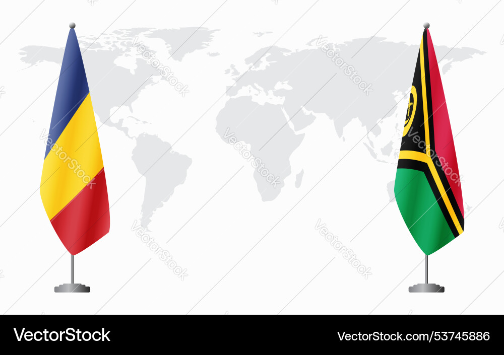 Romania and vanuatu flags for official meeting Romania and vanuatu flags for official meeting vector image