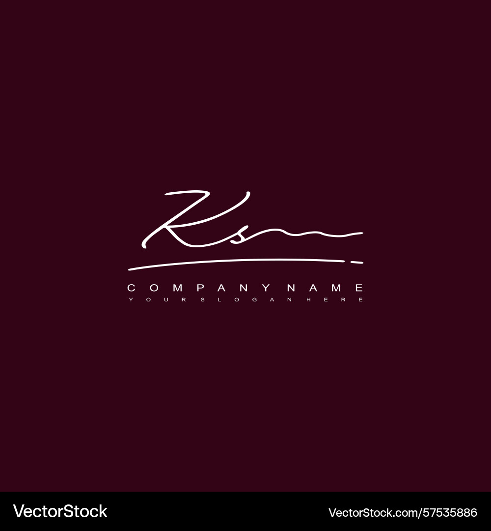 Signature style ks initial logos initials logo Vector Image