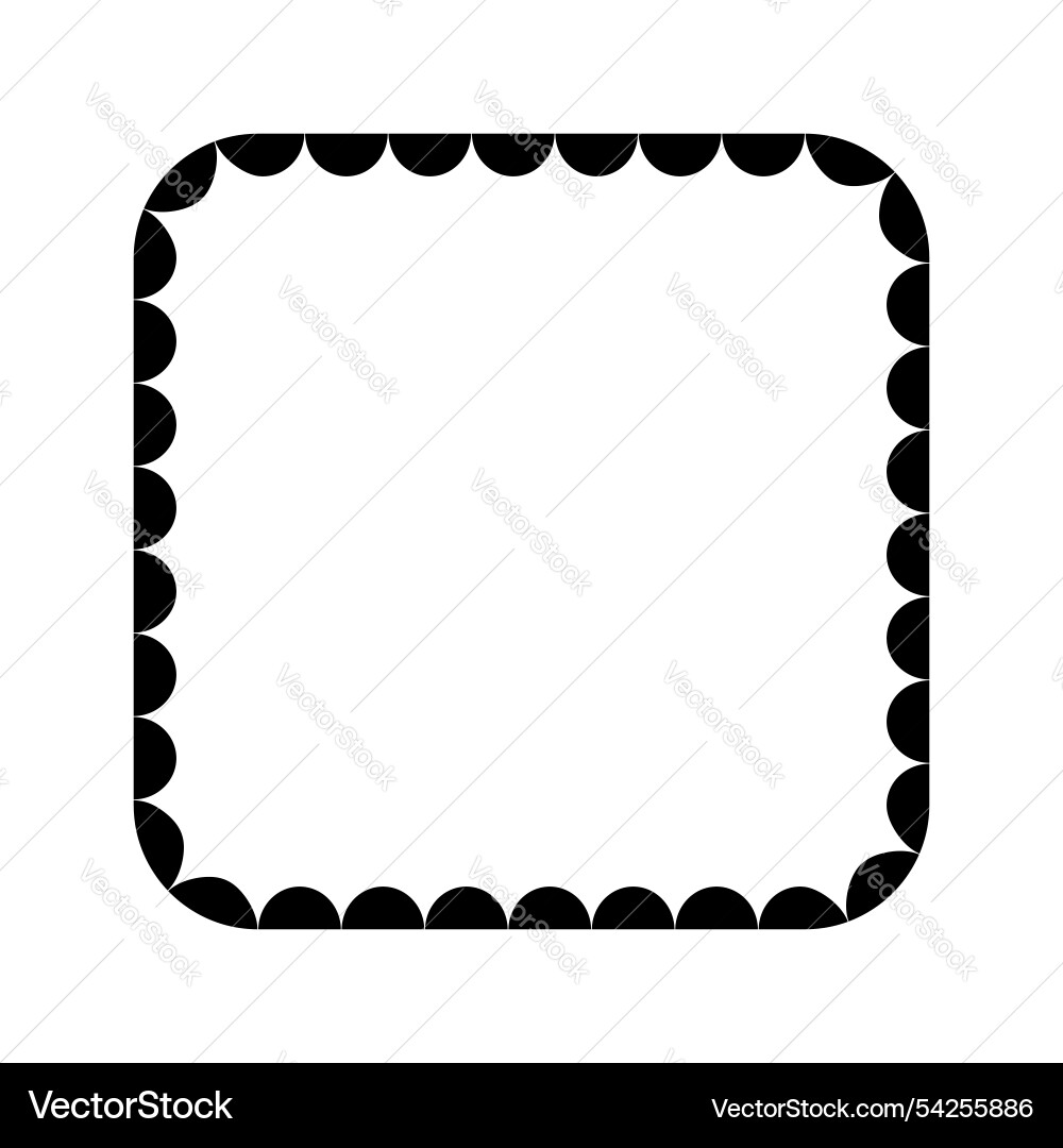 Square frame with wavy inner edges vignette Vector Image