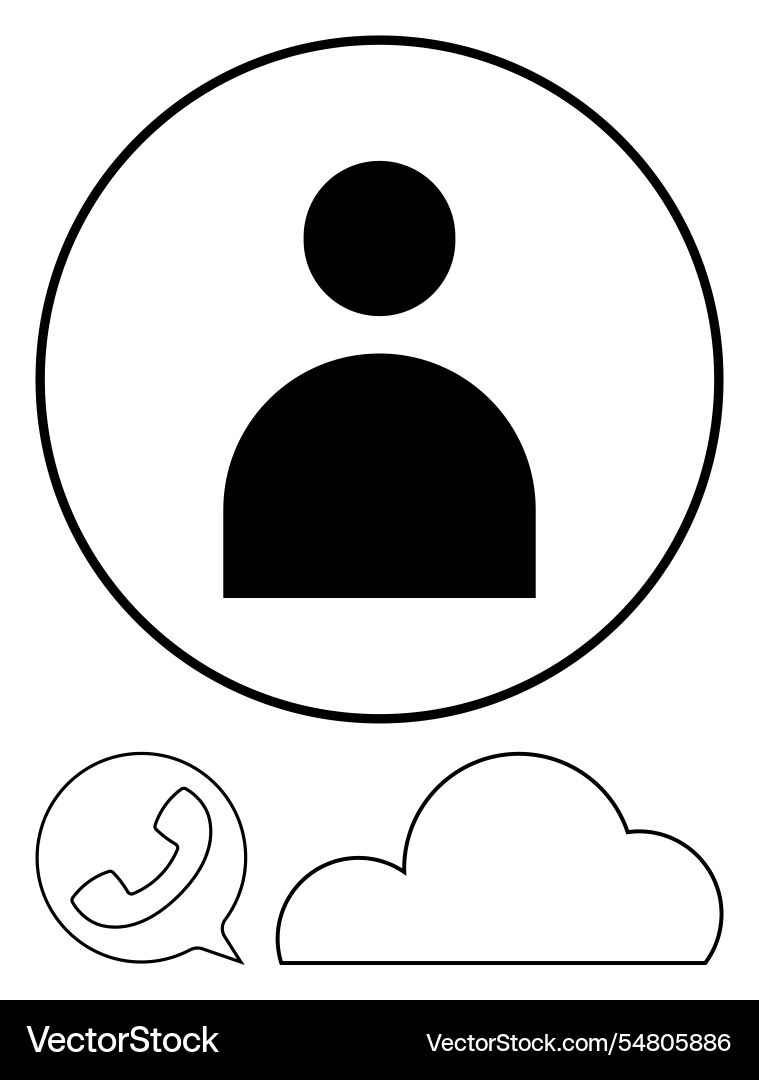 User profile icon within a circle accompanied Vector Image