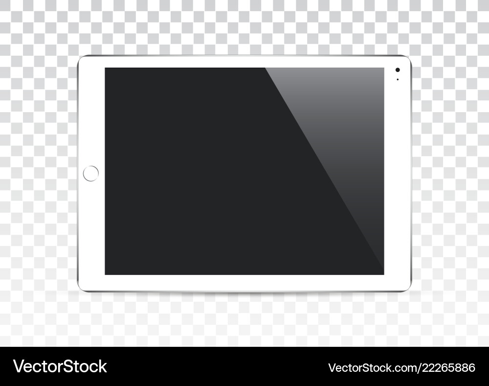 White tablet computer isolated vector image