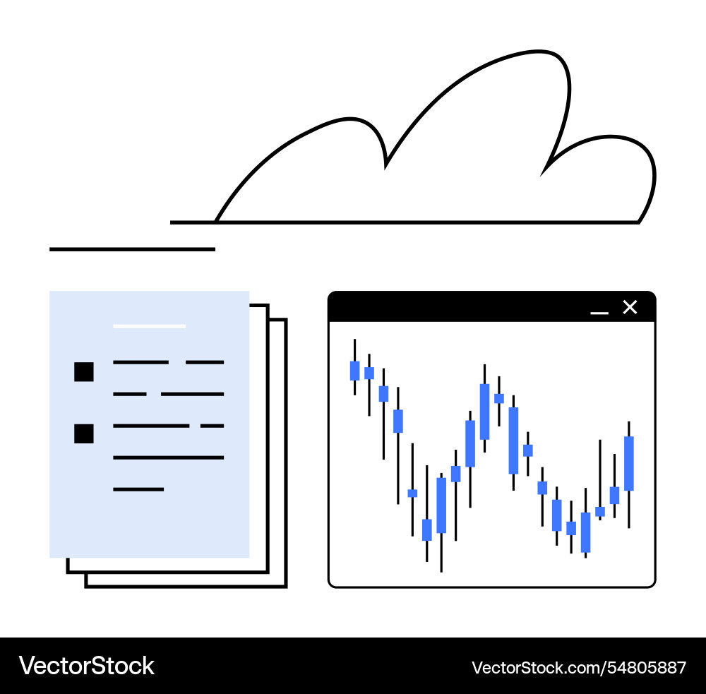 Cloud computing with document management Cloud computing with document management vector image
