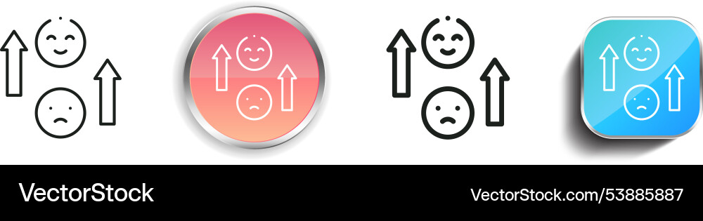Emotions icon thin linear regular and button vector image